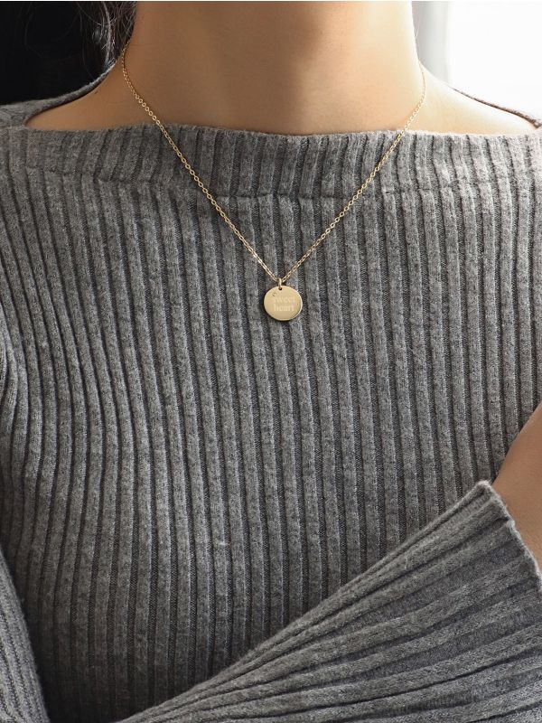 18K Gold Plated Disc Pendant Necklace