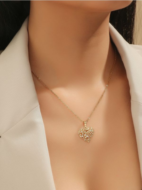 18K Gold Plated Zircon Charm Necklace