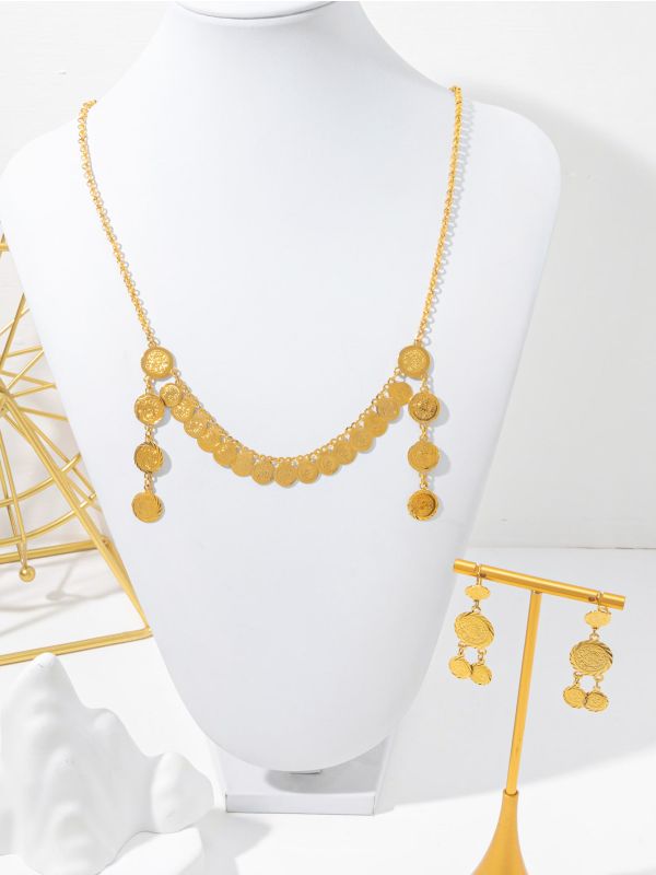 3pcs Round Decor Jewelry Set