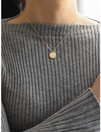 18K Gold Plated Disc Pendant Necklace