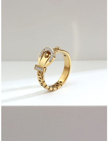 14K Gold Plated Zircon Detail Ring