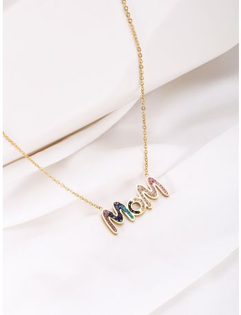 18K Gold Plated Zircon Decor Letter Charm Necklace