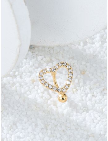 Zircon Heart Decor Navel Belly Ring