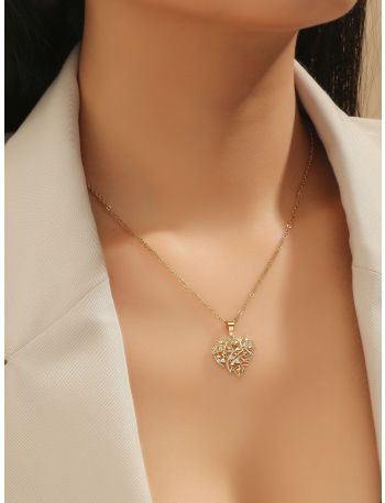 18K Gold Plated Zircon Charm Necklace