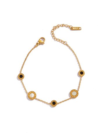 18K Gold Plated Round Decor Bracelet