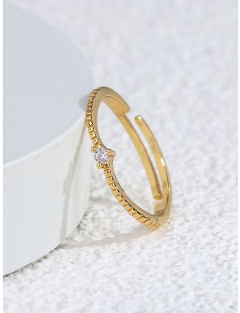 18K Gold Plated Rhinestone Decor Ring