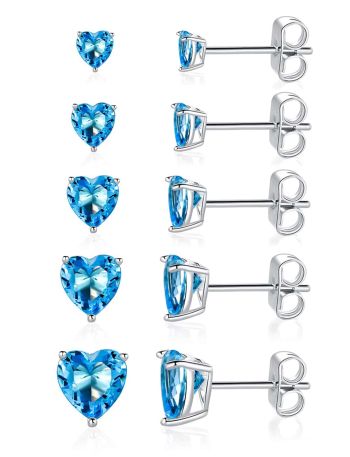 5pairs Zircon Decor Stud Earrings