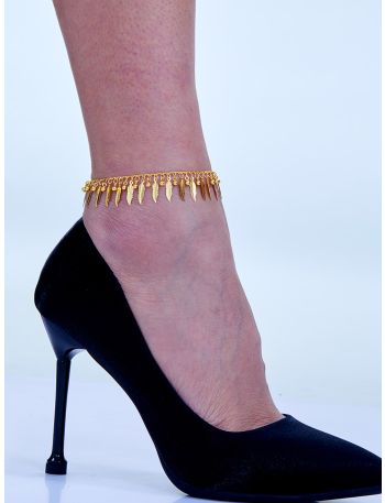 18K Gold Plated Leaf Charm Anklet